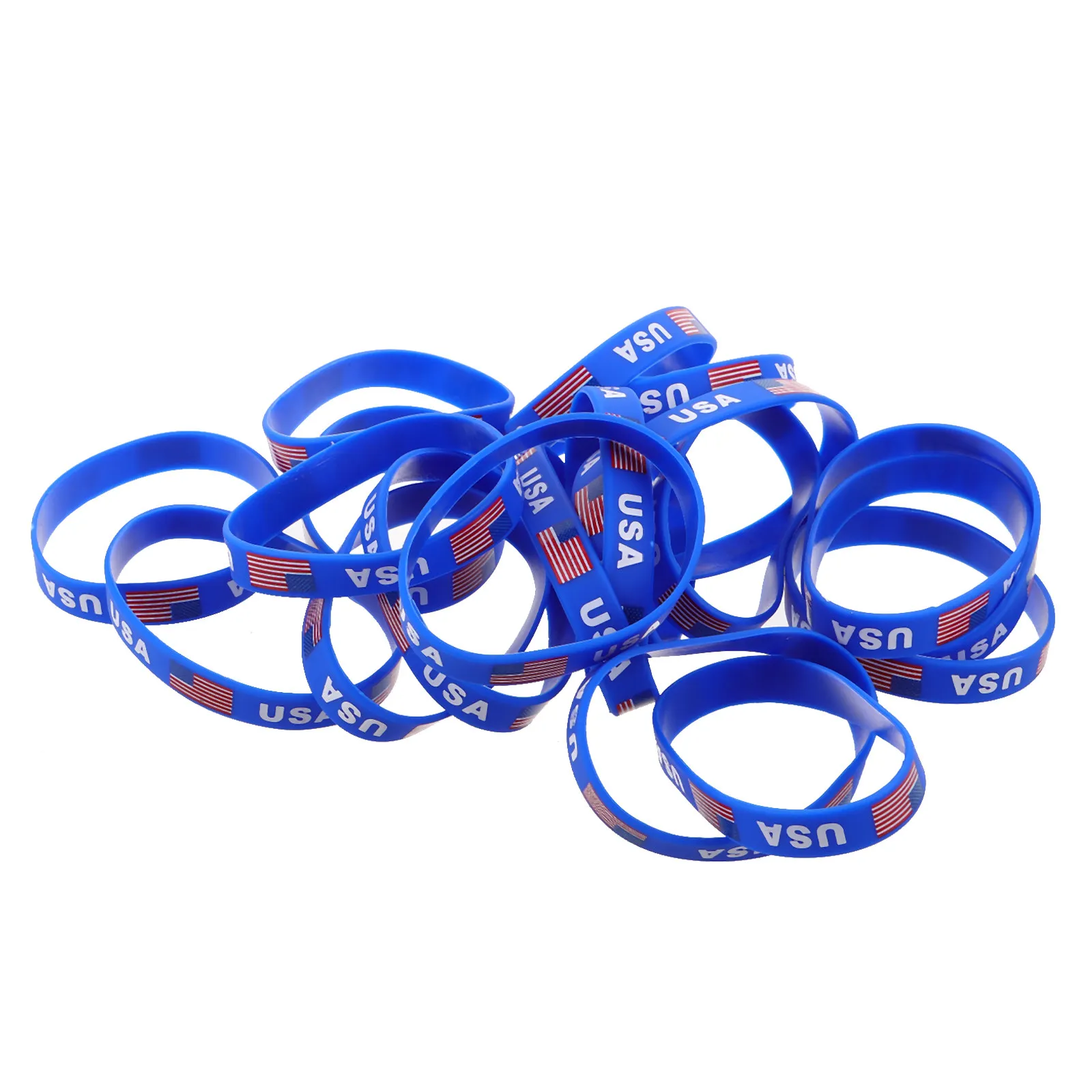 20Pcs Mexico Flag Silicone Wristbands Unisex Sports Bracelets Football Soccer Party Favors Patriotic Team Accessories Kids