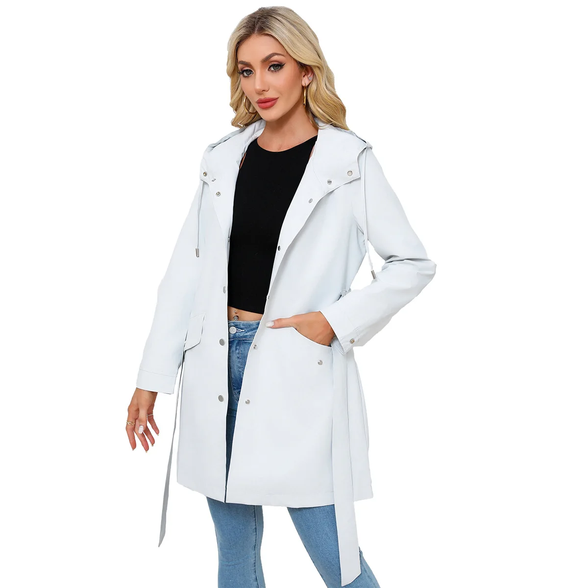 Women's Long Hooded Jacket Fleece Lined Softshell Jacket Waterproof Windproof Hiking Jacket Rain Coat Windbreaker Parka