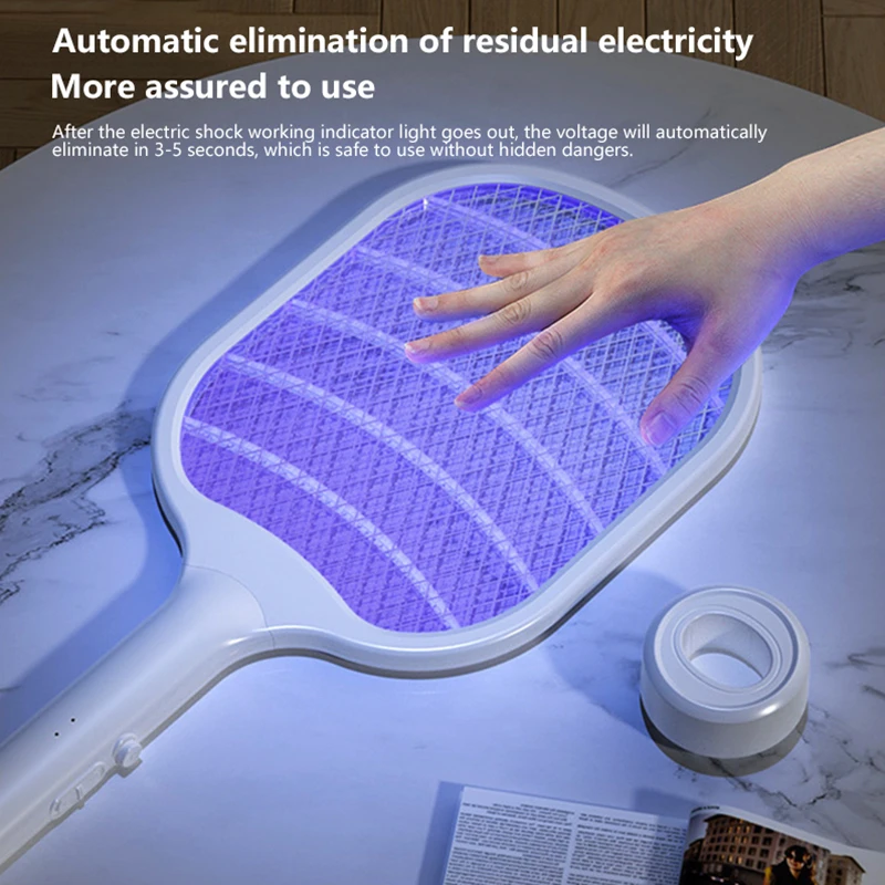 3000V Electric Mosquito Swatter 2-In-1 Rechargeable Mosquito Swatter Household Multifunctional Automatic Mosquito Swatter