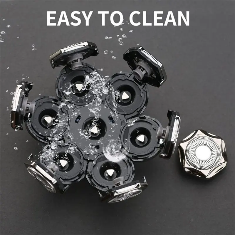 A66Z 2 Pcs 7 Blades Head Shaver Replacement Heads Electric Shaver Universal Replacement Blade Head Electric Razor For Men