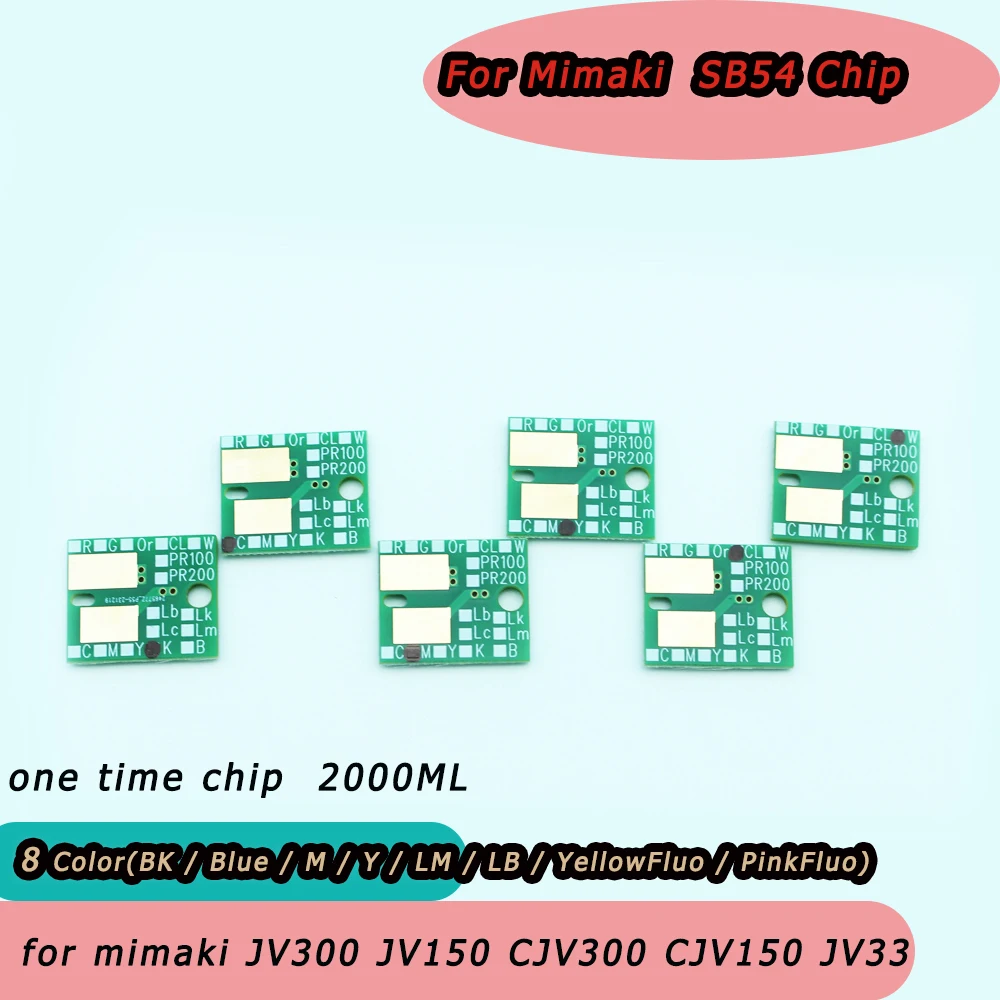 For Mimaki SB54 SB 54 one time Chip for Mimaki JV33 JV5 JV300 JV150 CJV30 ink chip Disposable chip 2000ml 8 Colors