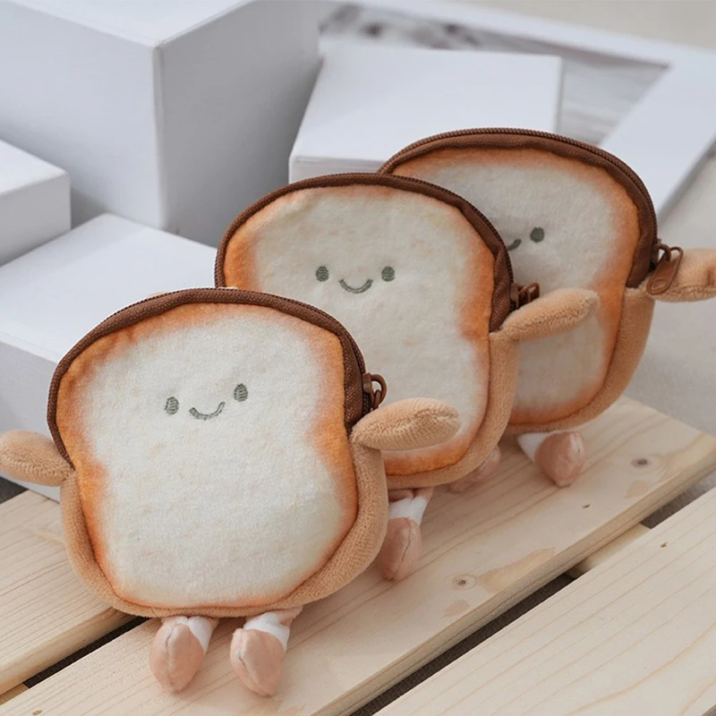 

Creative Funny Toast And Bread Zero Wallet Cheese Bag Pendant Wallet Bags Cartoon Wallet Female Walle Bag Pendant Accessories