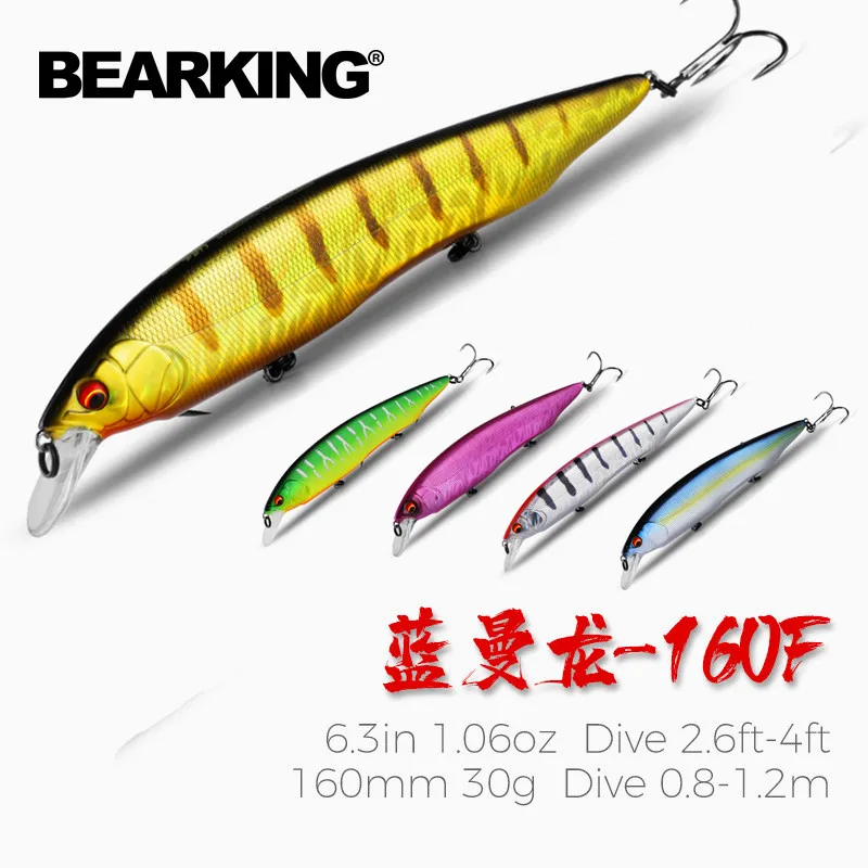 

BEARKING Hot Model Hard Lures Artificial Bait Wobbler Crankbait Carp Perch Pesca Fishing Tackle160mm 30g 20Colors M160