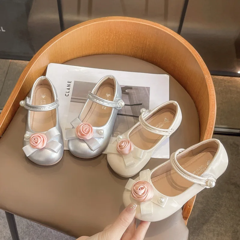 

Elegant Girl Princess Style Leather Shoe Fashion Kid Flower Flat Shoes Simple Versatile Girls Party Casual Shoe Zapatos De Mujer