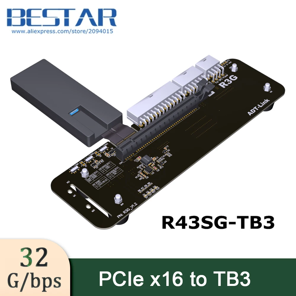 

ADT-Link R43SG-TB3 PCIe x16 PCI-e x16 to TB3 Extension Cable PCI-Express Cables eGPU Adapter