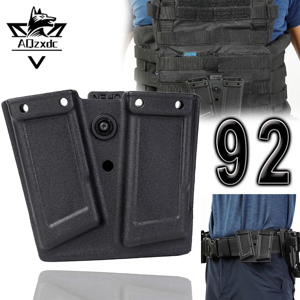 

Tactical Magazine Pouch 92 Double-row Magazine Pouch 64 77 Rotating Mag Pouch molle Belt Vest Holster for CS Hunting Shooting