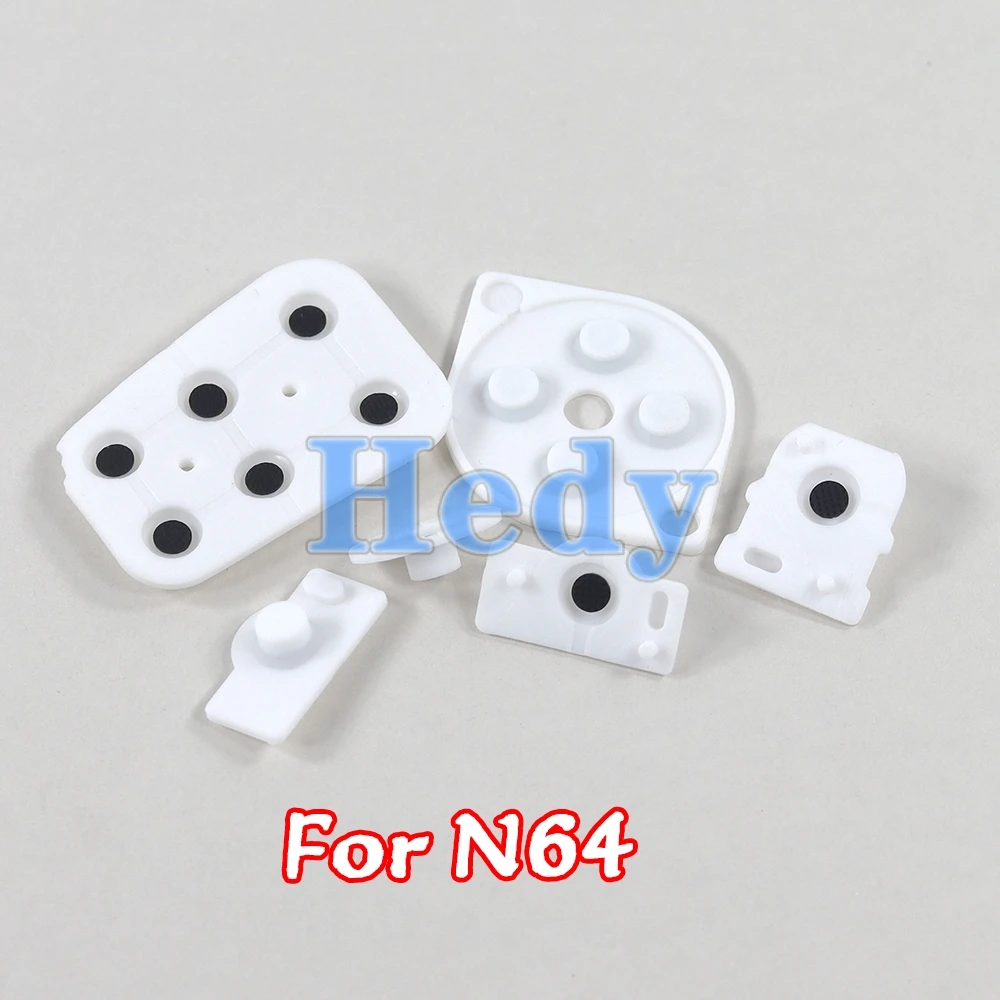 N64 컨트롤러 조이패드용 교체 고무 수리 부품 1세트, N64 전도성 버튼 실리콘 패드