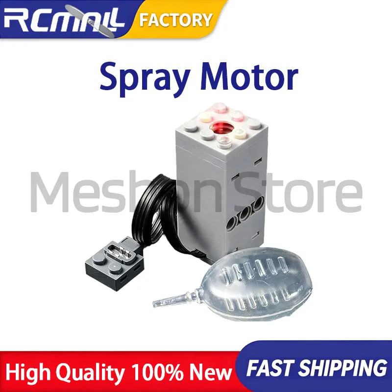 Electric Exhaust Modified Motor Sprayer Building Blocks Compatible Train Car Parts Mechanical DIY Creative Toys Gift Present
