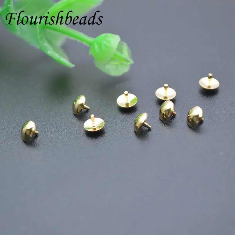 Wholesale 300pcs 3mm 4mm Gold Plating Nickel Free Crew Eyes Bails Drilled Beads End Caps for DIY  Connectors Jewelry Findings