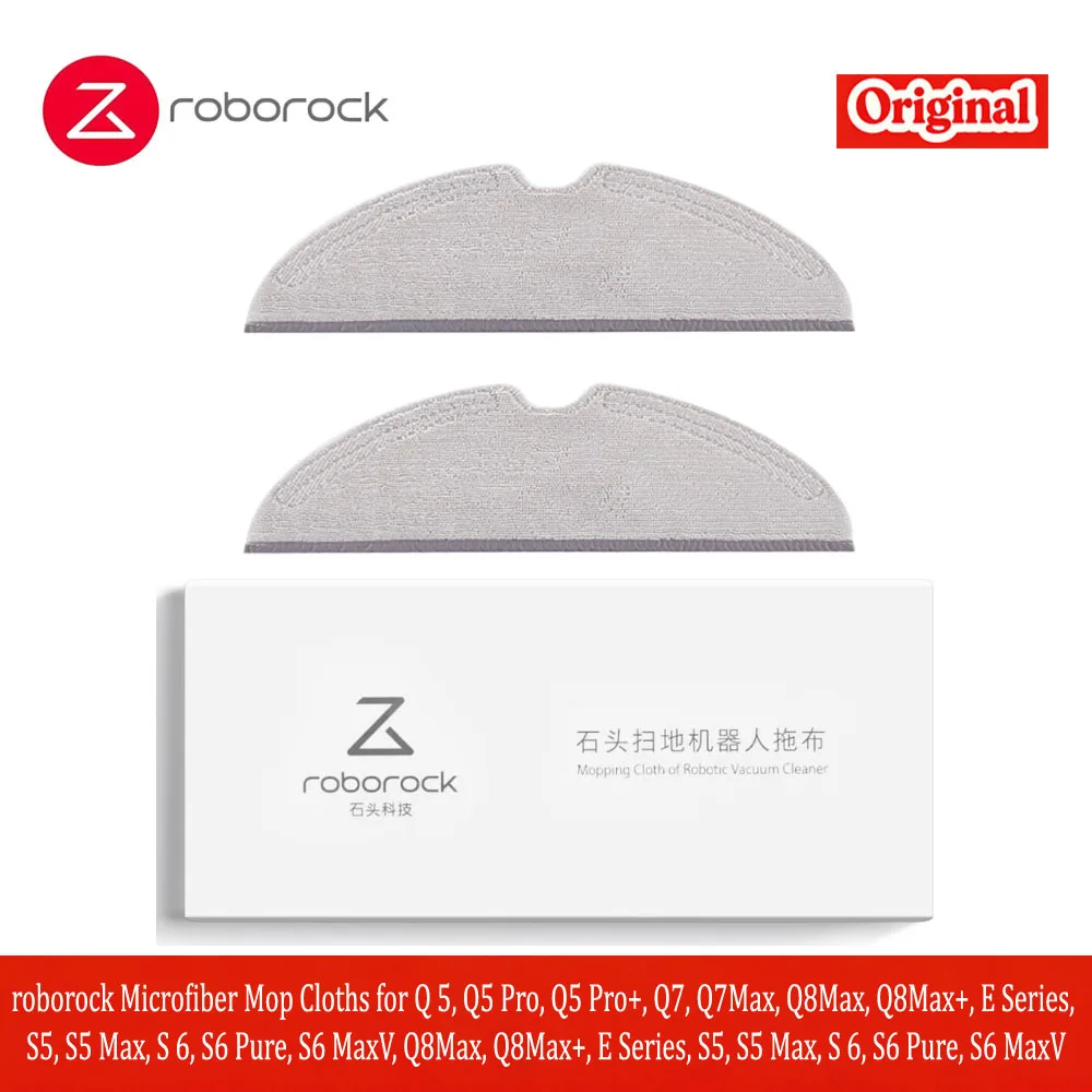 Original Roborock Microfiber Mop Cloths for Q5, Q5 Pro, Q5 Pro+, Q7, Q7Max,Q8Max, Q8Max+,E Series, S5, S5 Max, S6 Pure, S6 MaxV