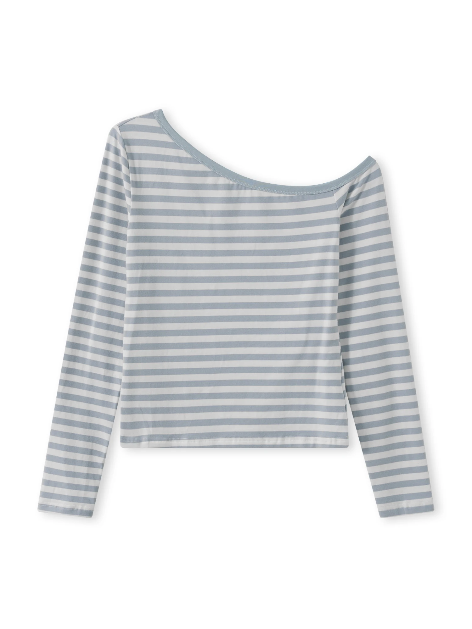 Women s Long Sleeve Striped T-shirt with Off-Shoulder Design  Fit Fall Top for Streetwear Fashionistas