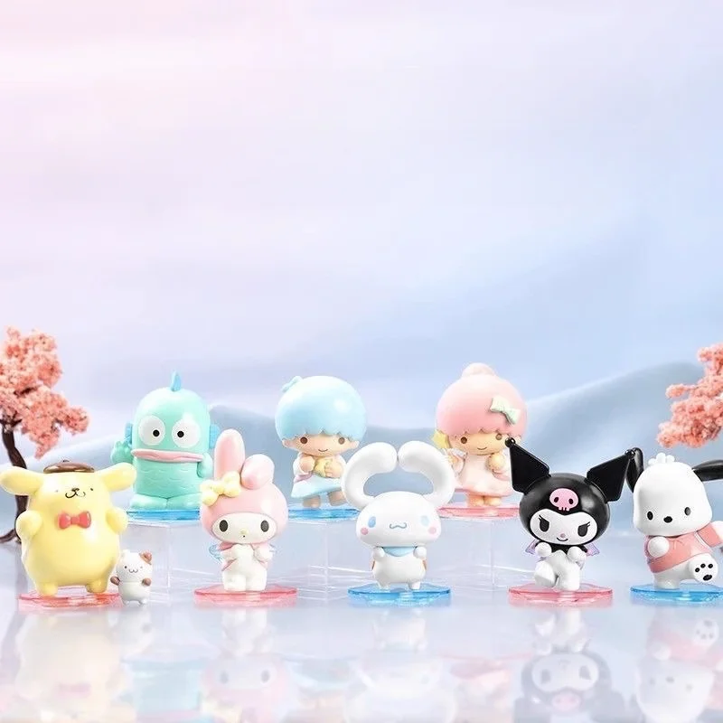 Sanrio Cartoon Peripheral Doll Model Cinnamoroll Kuromi Melody Pompompurin Pochacco Model Toy Children Birthday Gifts