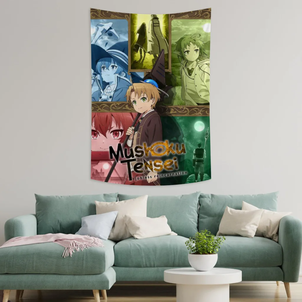 Mushoku-Tensei-Jobless-Reincarnation Tapestry Anime Room Décor Aesthetic Home Decoration Bedroom Wall Art