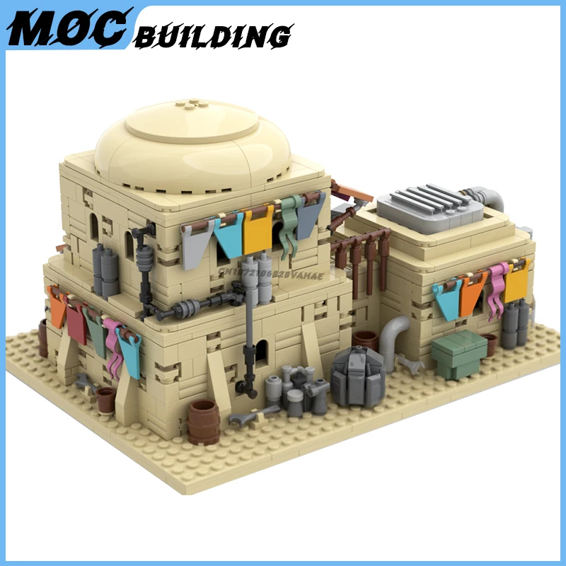 MOC Space Movie Scene Modular Architecture Desert House Colorful Version Model Building Blocks Bricks Creative Toys Xmas Gifts