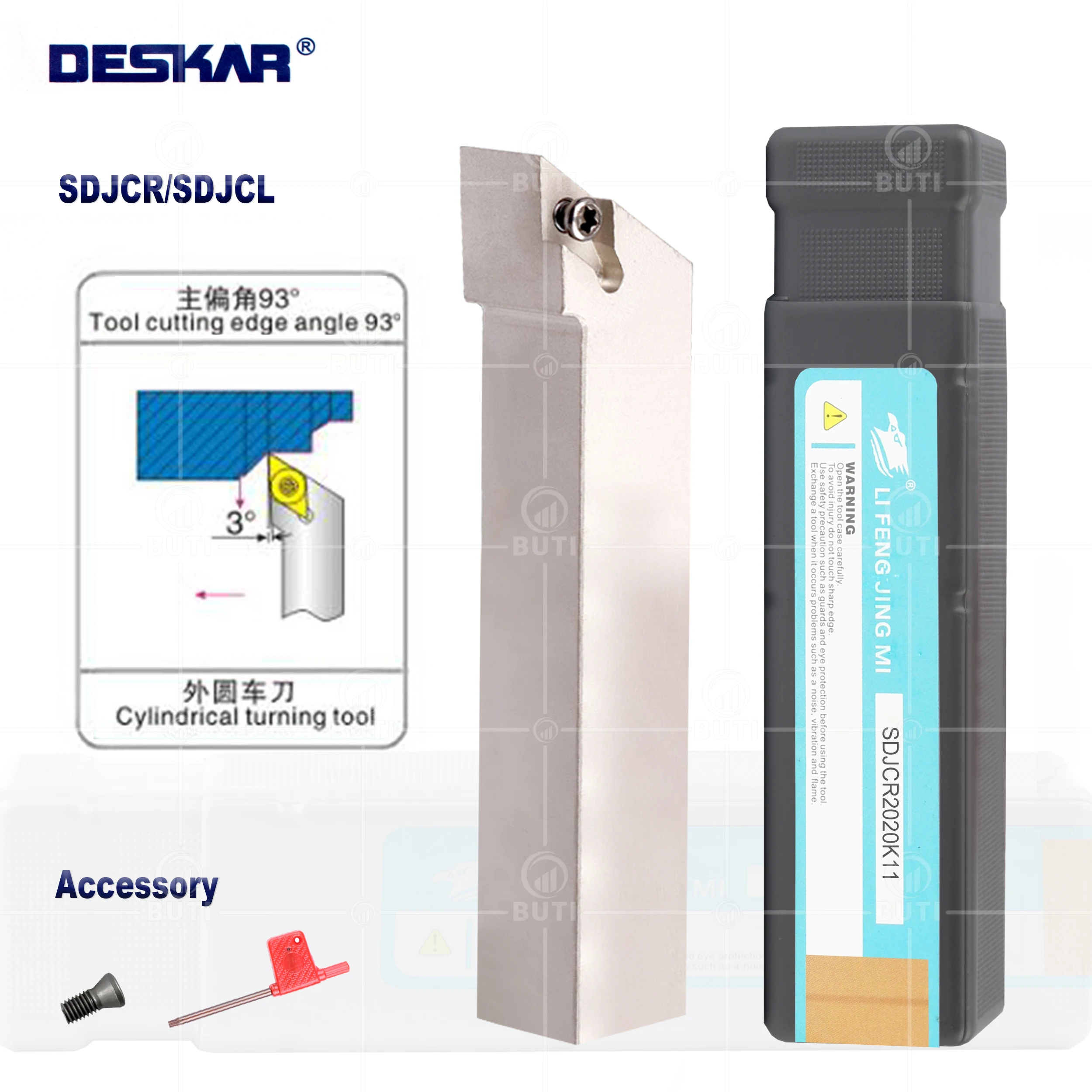 Deskar-cnc Torno Branco Externo Torneamento Ferramentas Suportes para Lâminas de Carboneto Dcmt 100 Original Sjcr L0808 1010 1212 1616 2023 2525