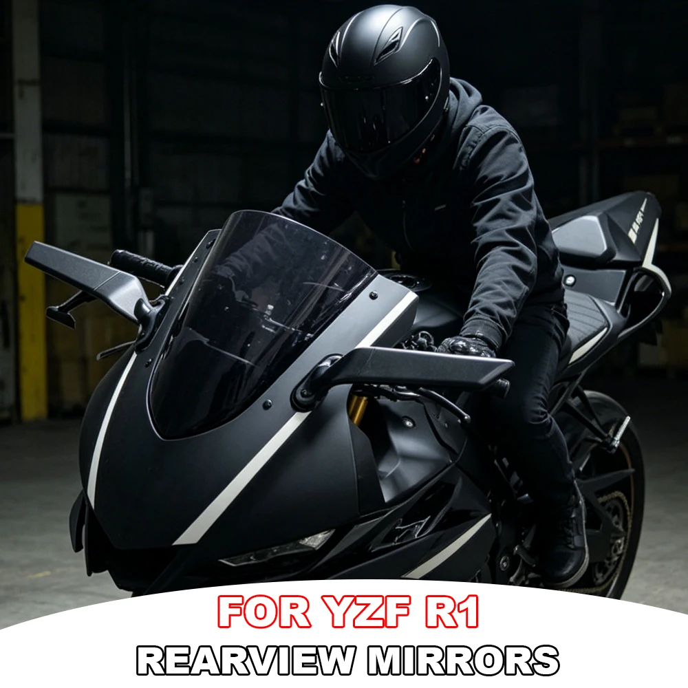 

For Yamaha YZF R1 r1 M 2020-2025 Mirrors Stealth Mirrors Sports Winglets Mirror Kits Adjustable Mirrors Motorcycle Wing Mirrors