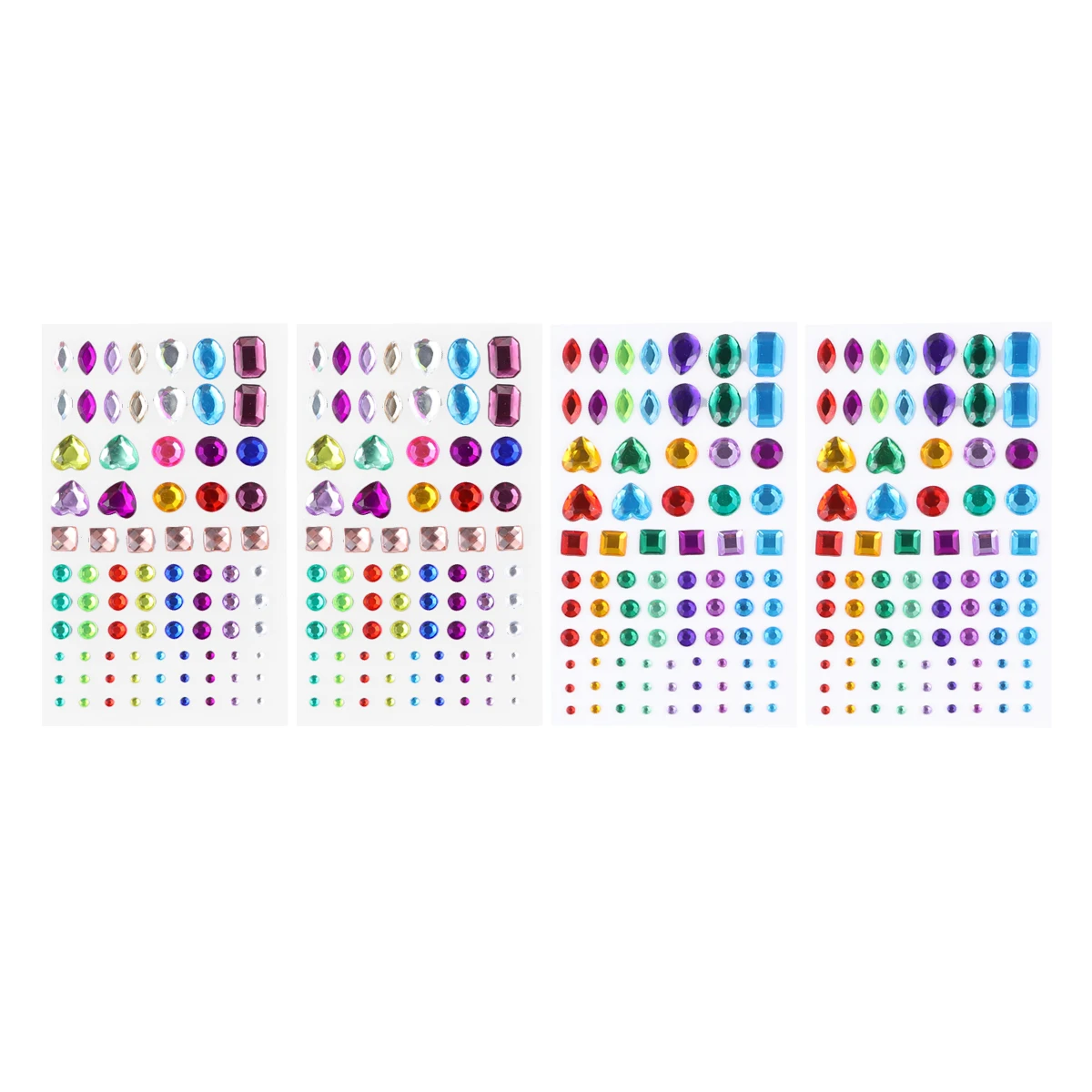 

4pcs Acrylic Rhinestone Sticker Kit Colorful Self-Adhesive Bling Gems For Diy Crafts Scrapbook Decor Cell Phone Art Stickers