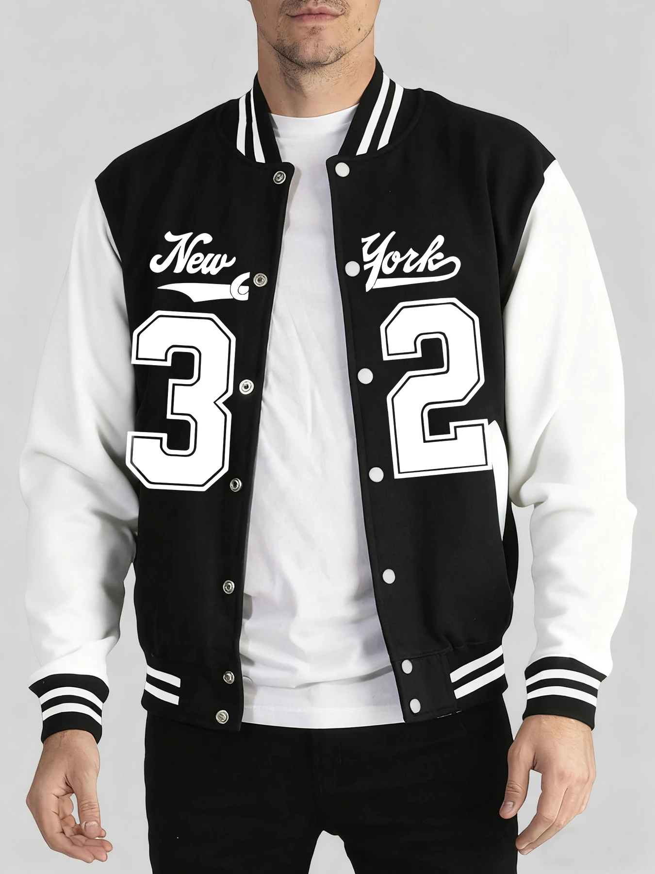 

Мужская уличная одежда с принтом New York Number 32, уличная бейсбольная форма большого размера, модные удобные топы, осенне-зимняя теплая куртка