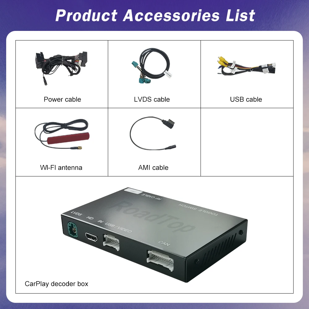 Road Top Android Auto Wireless CarPlay for Mercedes Benz C Class W204 NTG4.5/4.7 2011-2014  Mirror Link AirPlay GPS Car Play