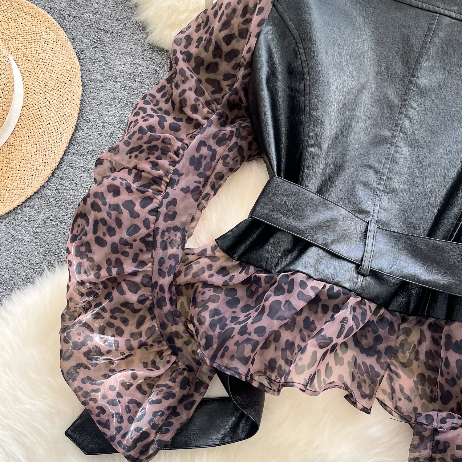 Chique vintage lange mouw luipaard rits losse elegante mode sexy bohemien damesblouse dames