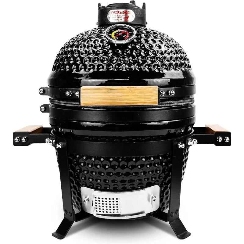 

Ceramic BBQ Charcoal Grill Portable Tabletop BBQ Grill with Stainless Steel Grates