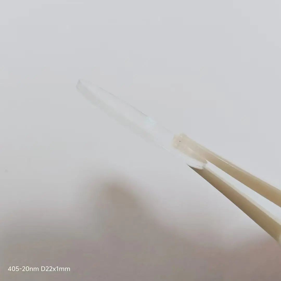 Size Round Diameter 22mm And 1mm Thickness 405nm Narrow Bandpass Filter NBP405-20nm Blue Light Glass