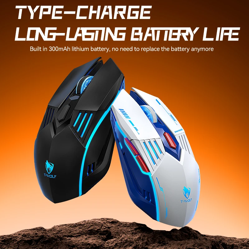 

Gaming Mouse Bluetooth+2.4G+USB Wired 6D Keys 4 Color Backlight 3200DPI Ergonomics Design Gaming Office Mouse Cool Glowing RGB
