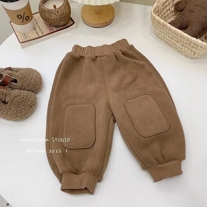 Baby Clothes Velvet Long Trousers Thickened Winter Autumn  Winter Children Boys  Girls Baby Warm Children\'s Casual Trousers