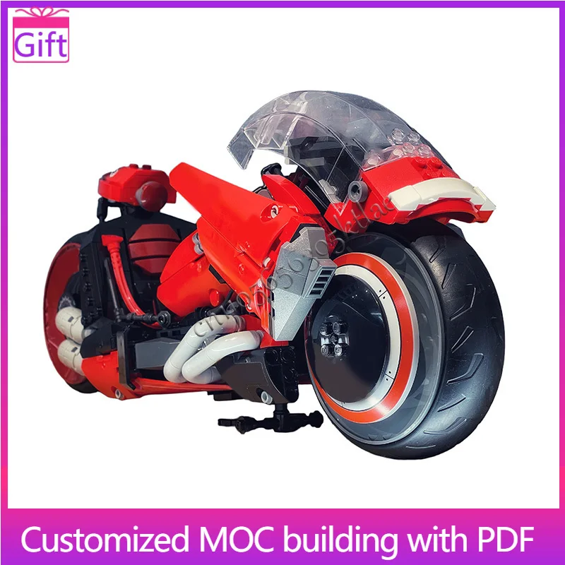 

777 PCS MOC Red Motorcycle Technical Building Blocks Model Speed Vehicle Bricks Toys Children & Adults Christmas Birthday Gifts