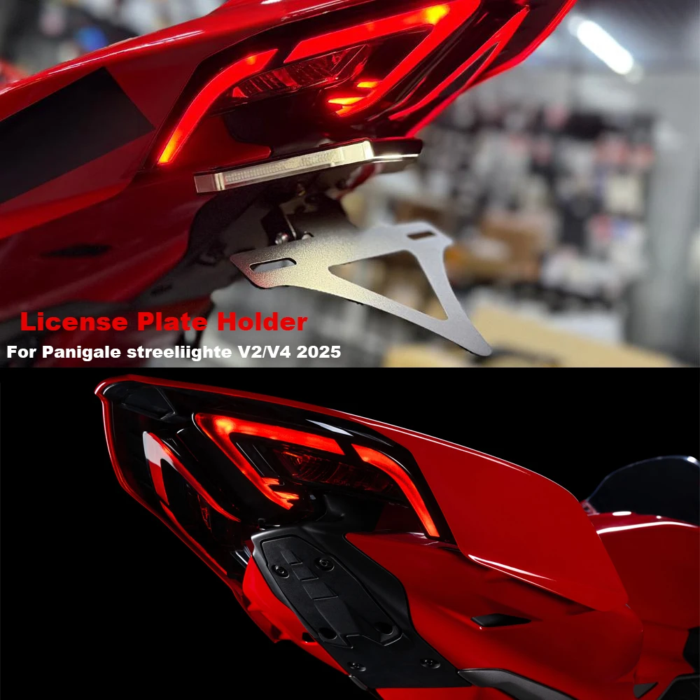 

For Ducati Panigale V4S V4 V2 Streetfighte V2 V4 2025 Modified Tail Tidy License Plate Holder Turn LED light