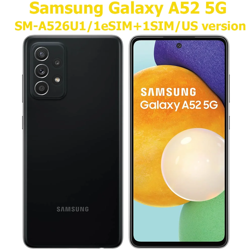 Samsung Galaxy A52 5G Smart Android Phone 6.5-inch 64MP Four Camera Eight Core Snapdragon NFC 4500mAh Samsung US EditionUnlocked