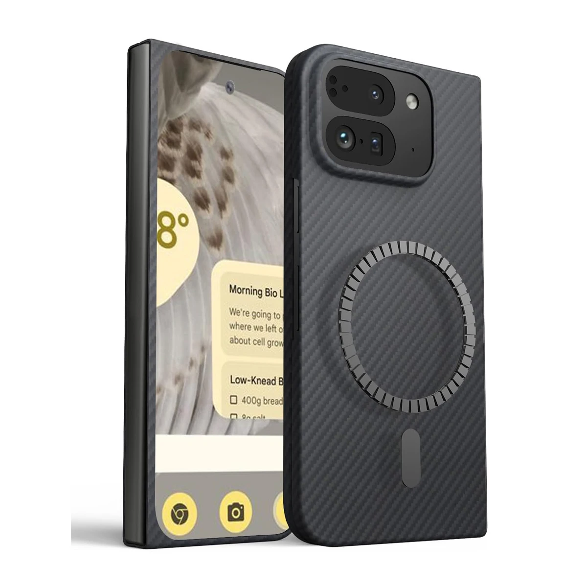 Version 2.1 étui magnétique en Fiber de carbone pour Google Pixel 9 Pro Support pliable Magsafe Ultra-mince Pixel Fold2 couverture en Fiber d'aramide