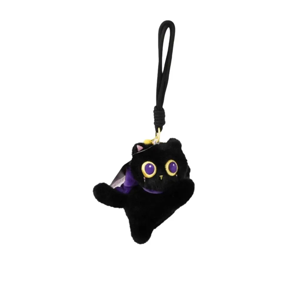 Kitten Soft Stuffed Black Cat Plush Cute Cat Big Eye Stuffed Kitten Doll Portable vegetable Plush Keychain Handbag Accessory