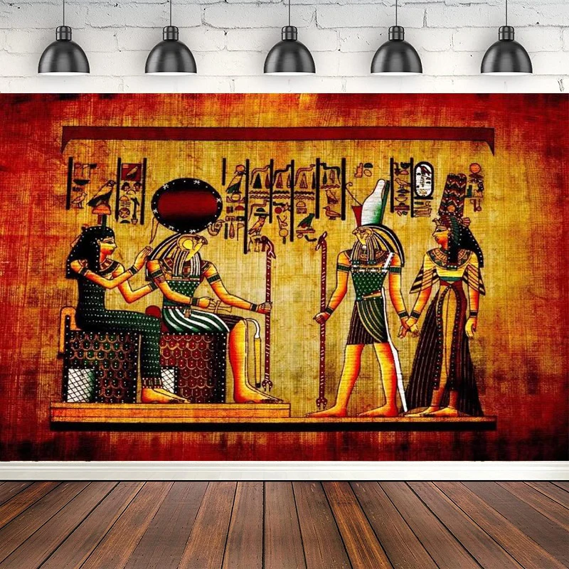 Ancient Egypt Pharaohs Photography Backdrop Coloring Ancient Egypt Parchment Hieroglyphic Gods Background Party Adults Portraits