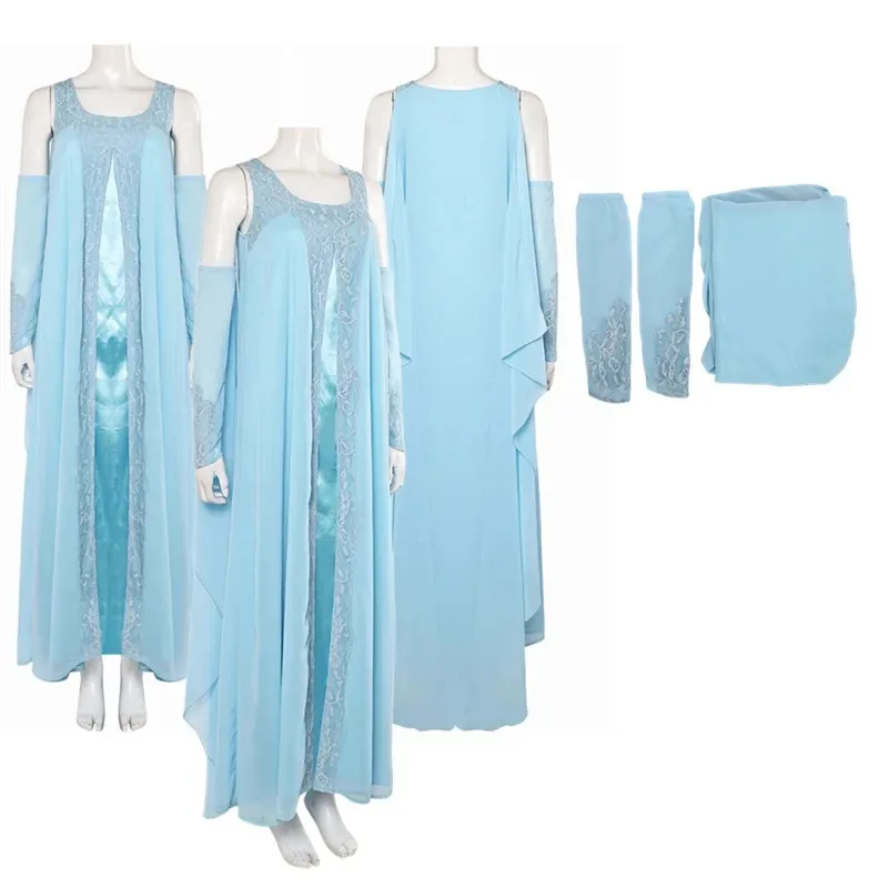 

Padme Cosplay Amidala Dress Arm Sleeves Costume Space Battle Disguise Women Cloak Outfits Fantasy Halloween Carnival Party Suit
