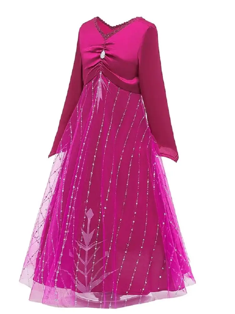 Robe de princesse à manches longues pour filles de 3 à 12 ans, en maille, décontractée, à la mode, nouvelle collection été