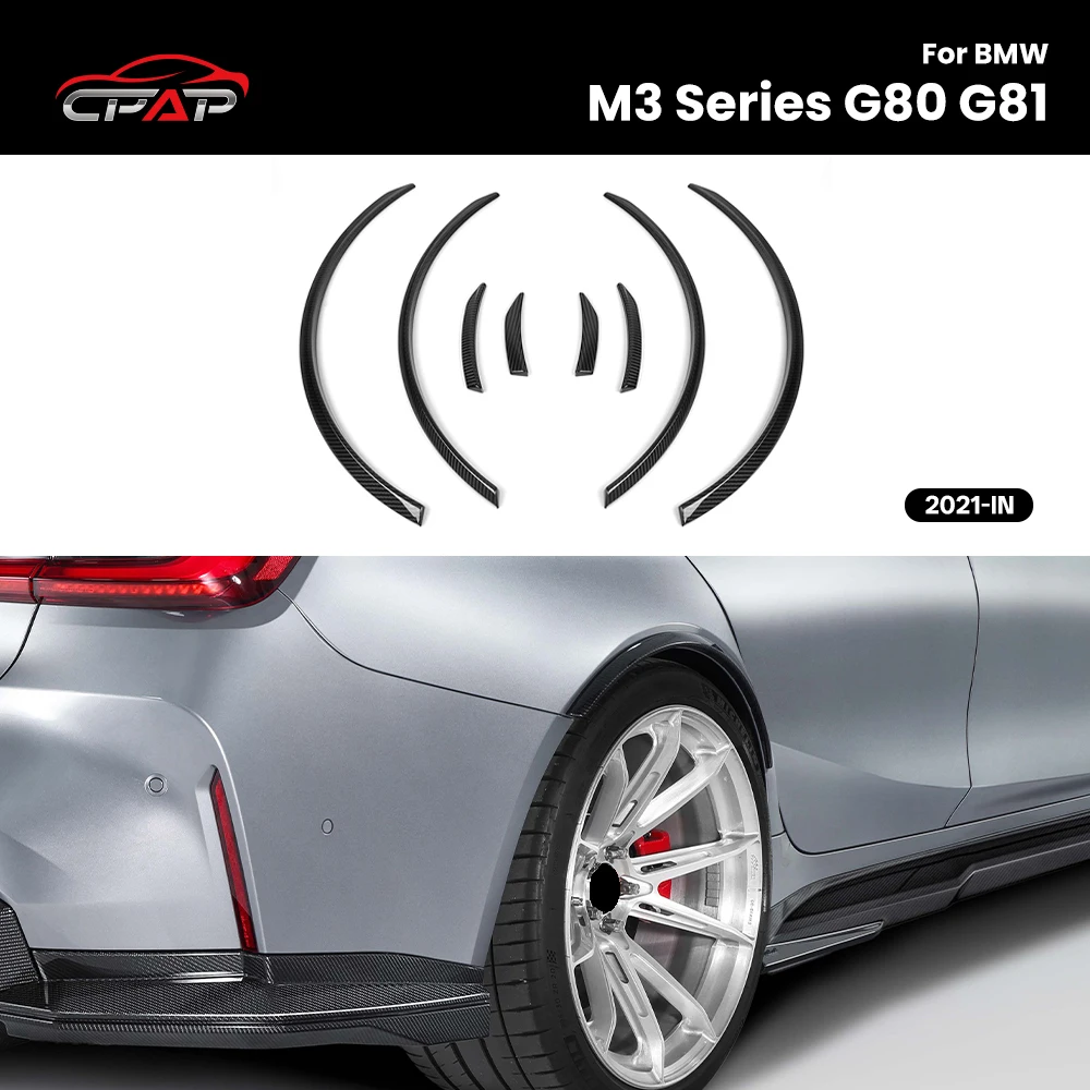 

Real Dry Carbon Fiber Car Wheel Eyebrow For BMW For BMW M3 Series G80 G81 2021-IN MP Style Wheel Arch Trim 8Pcs/Set