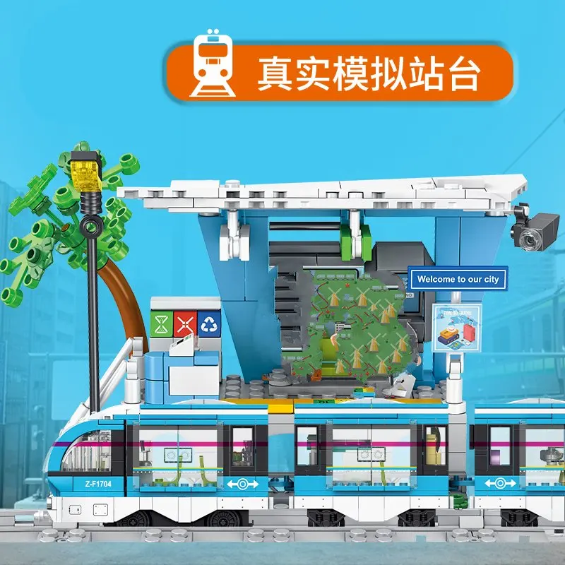 2025 جديد بنة FC1704 مجموعة الطاقة قطار Intercity قطار الأطفال بنين بنات تجميع الذكاء بناء الالعاب العملاقة هدية