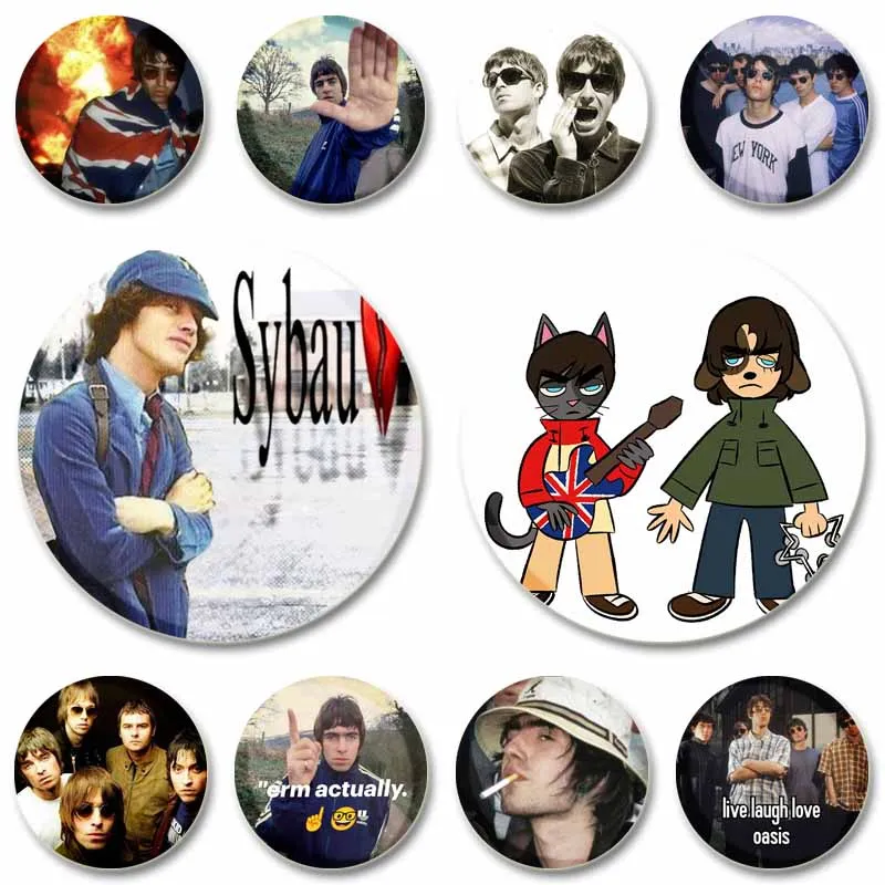 Funny English Rock Band Oasis Soft Button Pins Liam Gallagher Brooches for Clothing Backpack Fashion Jewelry Badges Accessories
