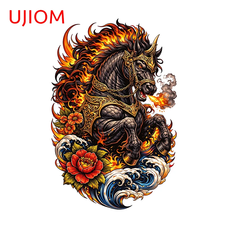 UJIOM Horse Tatto Wall Sticker Premium Eye Catching Design Occlusion Scratch Graphics Decal Delicate Refrigerator Decoration