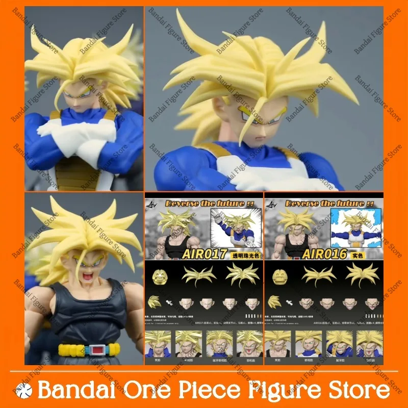 

In Stock Air SHF Dragon Ball Super Saiyan Trunks Head Sculpt Set AIR016 AIR017 Replacement Face Hair Accessories Action Figure