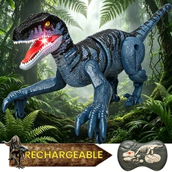 2.4GHz Remote Control Dinosaur, Simulation Walking Velociraptor Robot Toy, Electronic RC Dinosaur Toys, Gift for Boys Girls
