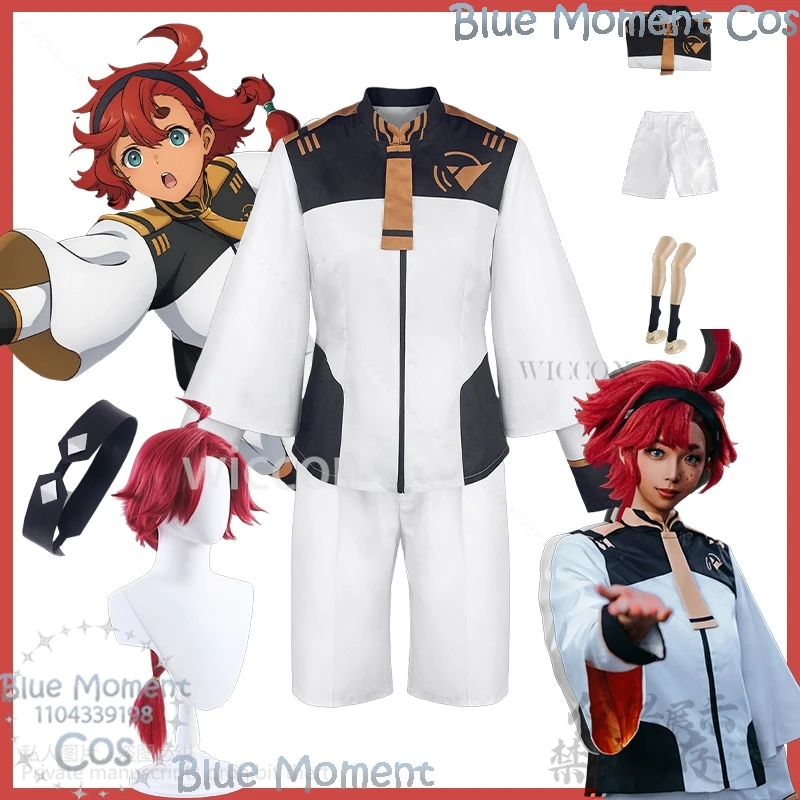 

Suletta Cosplay The Witch From Japanese Jirai Kei Girls JK Soldier Coat Sexy Stocking Punk Uniform Halloween Comic Con Outfit