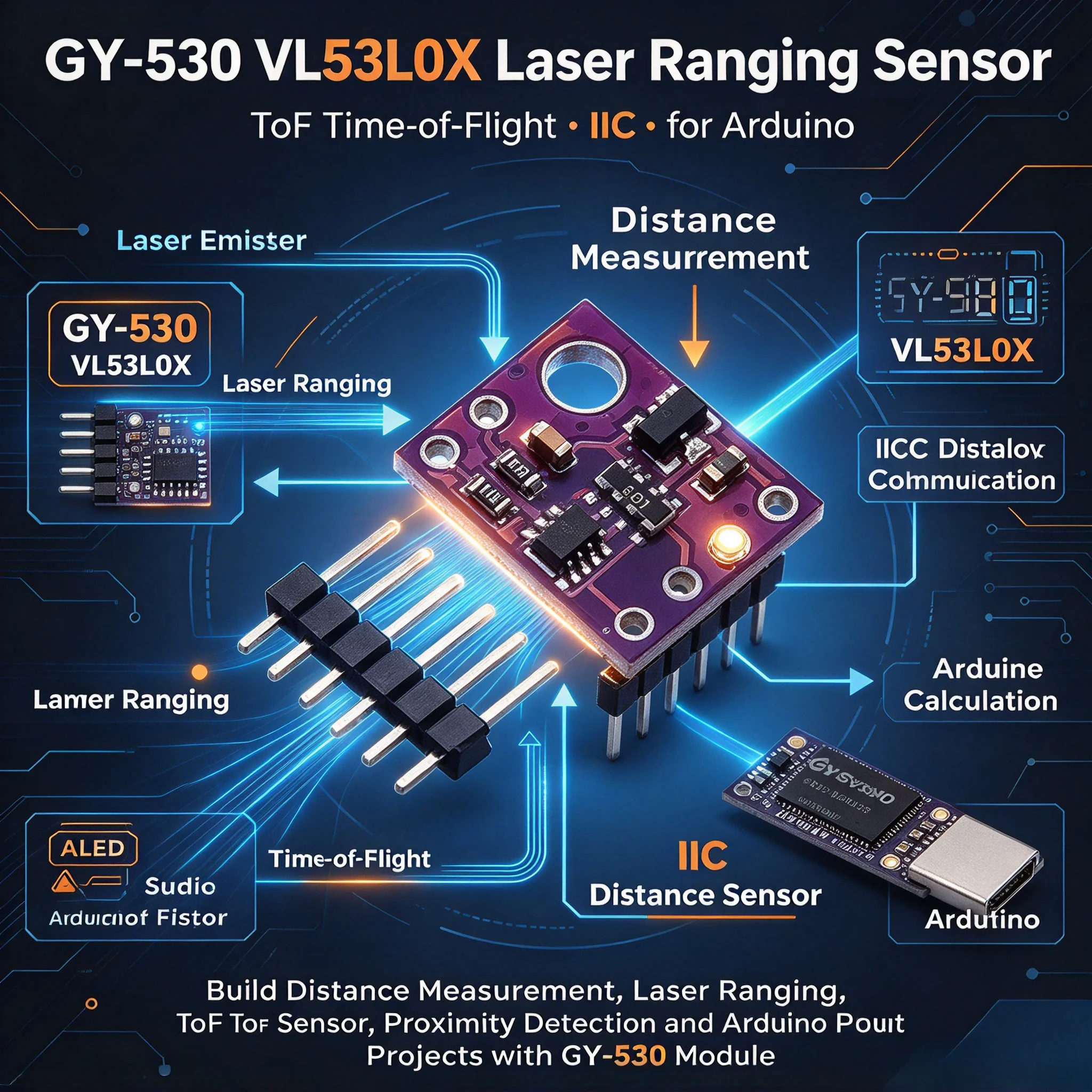 30-pezzi-di-sensori-laser-per-la-misurazione-della-distanza-gy-530-vl53l0x-tecnologia-tof-time-of-flight-interfaccia-iic-alimentazione-28-5-v-compatibili-con-arduino