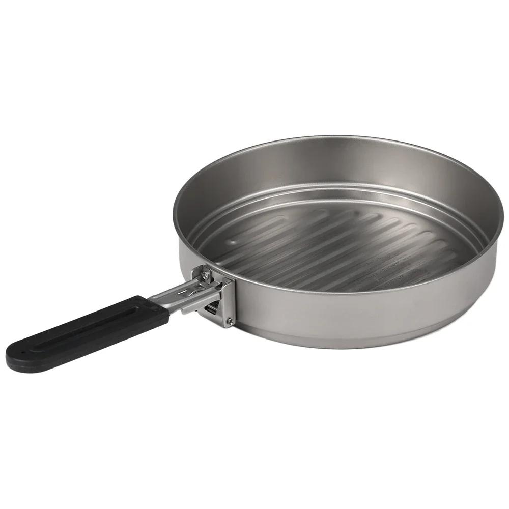 Lixada-sartén de titanio ultraligera con mango plegable para cocinar al aire libre, Camping, senderismo, mochilero, 1100ml