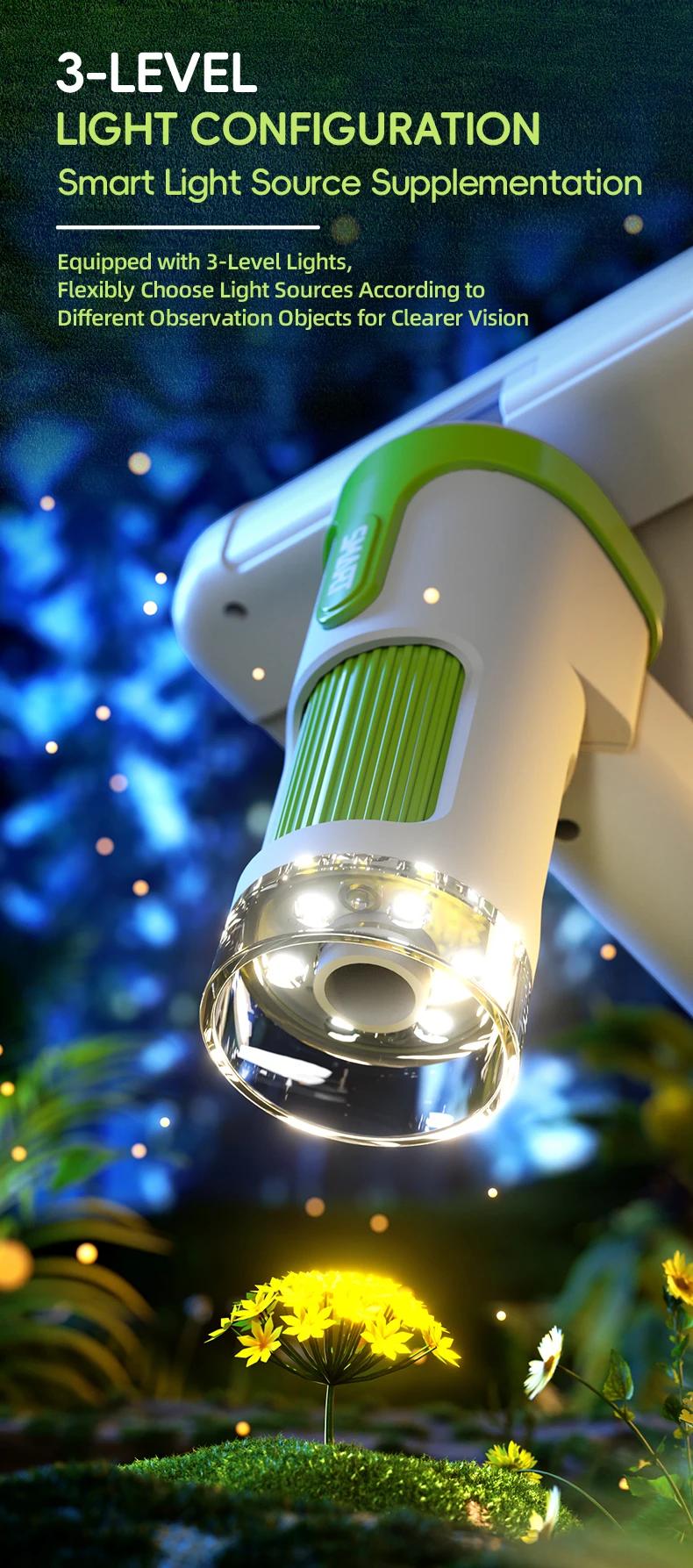 Microscópio de biologia hd para crianças, lupa digital portátil, experimento científico, multifuncional, ajuda de ensino, brinquedo educacional para crianças