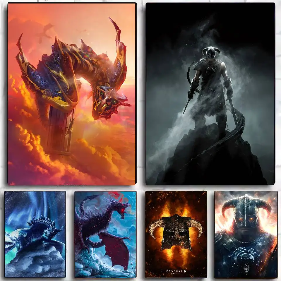 Skyrim ملصق فني ذاتي اللصق ملصق مضاد للمياه مقهى النوم ديكور جدار الغرفة #1