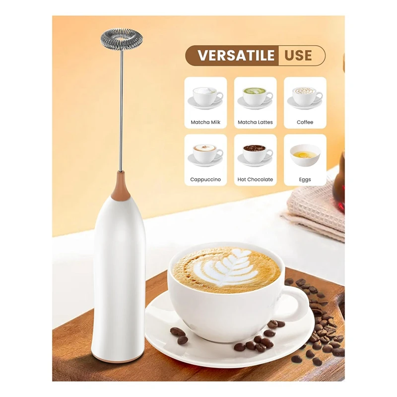 Milk Frother Rechargeable, Rechargeable Milk Frother Handheld Powerful Coffee Frother For Coffee Latte, Cappuccino Easy To Use