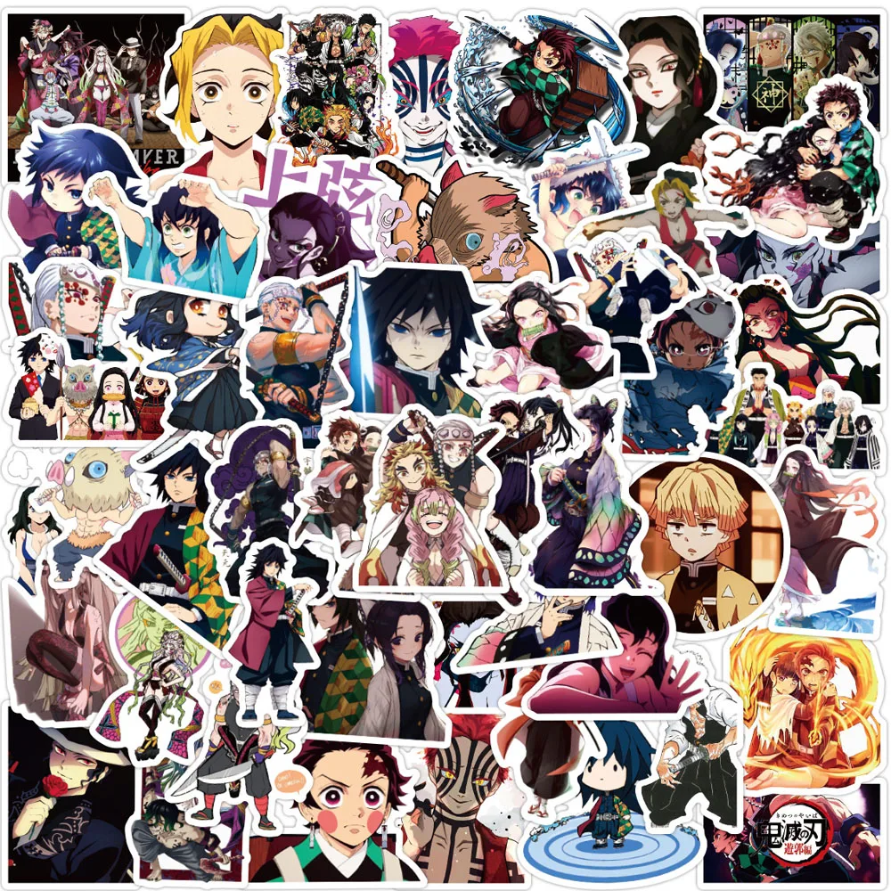 10/30/50/100pcs Cool Kamado Tanjirou Demon Slayer Anime Stickers Cute Girl Nezuko Cartoon Decals for Luggage Guitar Phone Fridge