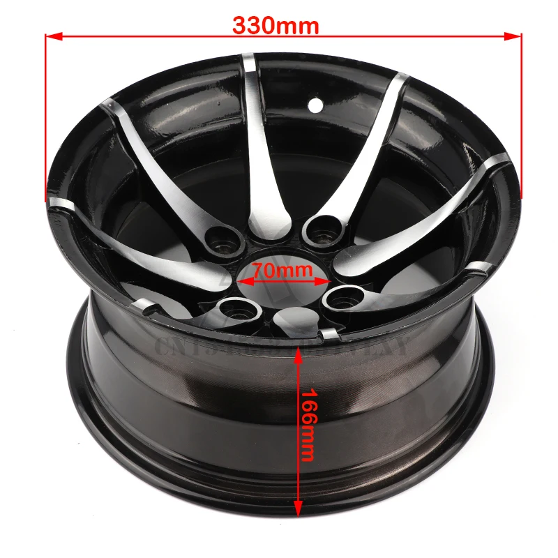 4PCS 12-inch aluminum alloy front and rear rims suitable for ATV quad bikes, ATVs, karts, all-terrain wheels, tubeless tires